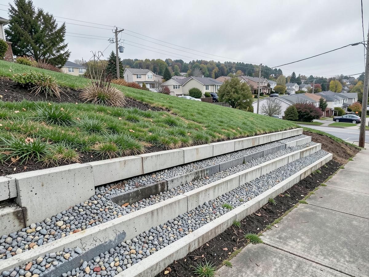 Tiered slope build — structural engineering project